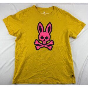 Psycho Bunny Mens Ashton Graphic Tee Size 5-M Yellow